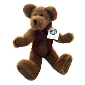 1985 Boyds Bear 16" Pendleton J Bruin Music Box Whistle While Work Jointed Tags